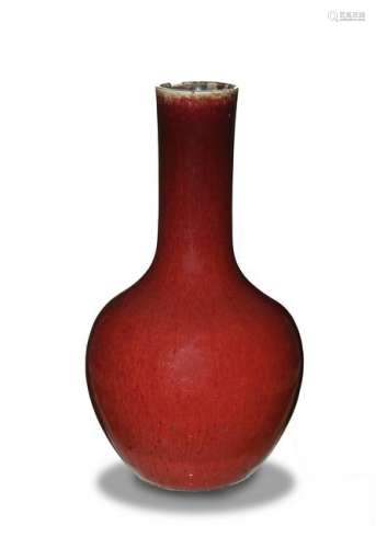 Chinese Red Glazed Vase, 18-19th Century