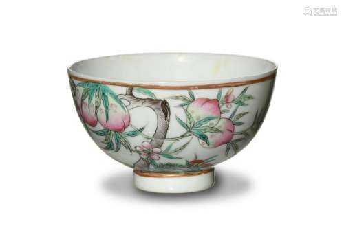 Imperial Chinese Famille Rose Peach Bowl, Guangxu