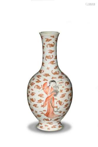 Chinese Famille Rose Porcelain Vase with Magu