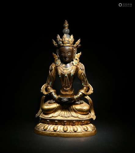 Gilt Bronze Seated Buddha, 18th Century