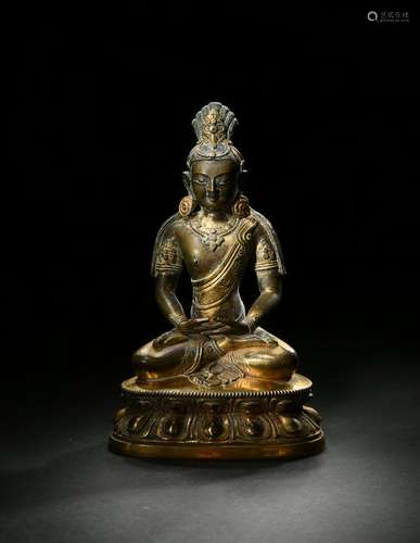 Gilt Bronze Buddha, 18th Century