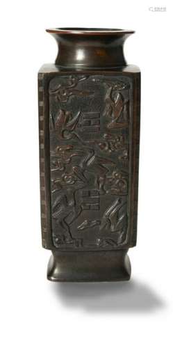 Chinese Bronze Cong Vase, 18-19th Century