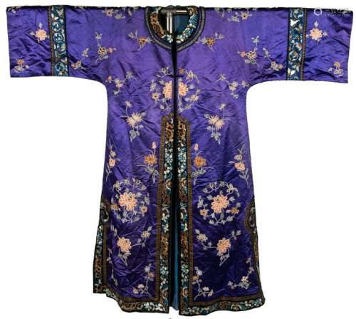 Chinese Purple Lady's Robe, 19th Century
