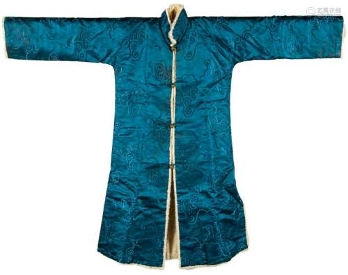 Chinese Blue Ground Child's Winter Robe, Republic