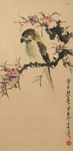 Chinese Watercolor Painting of a Bird