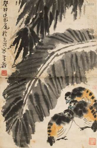 Chinese Painting of 3 Birds Attr. Li Kuchan