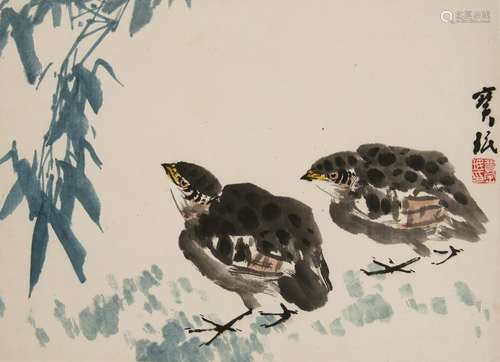 Chinese Painting of 2 Partridges by Bao Ming