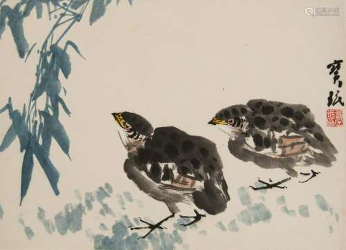 Chinese Painting of 2 Partridges by Bao Ming