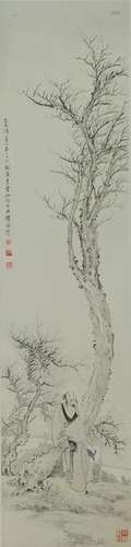 Painting of a Scholar by a Pine Tree by Li Linjia