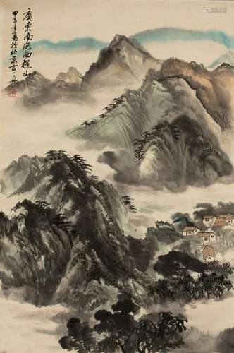 Chinese Painting of Mountain Village by Gu Yizhou