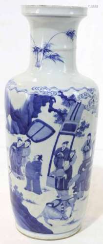 A Chinese Blue and White Rouleau Vase