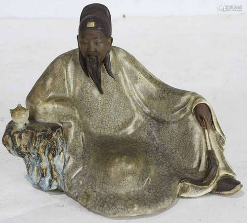 Chinese Shiwan Pottery Figure of Libai