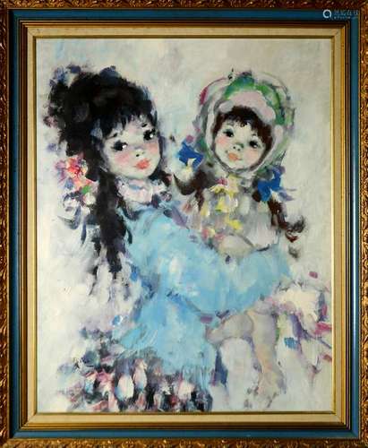 Painting, Portrait of Two Young Girls