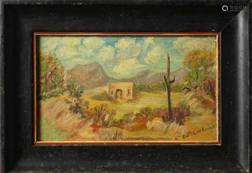 Painting, Southwestern Scene with Adobe