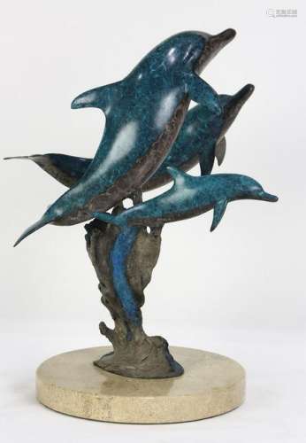Dale Evers patinated bronze figural sculpture of