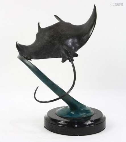 Dale Evers patinated bronze figural sculpture of a