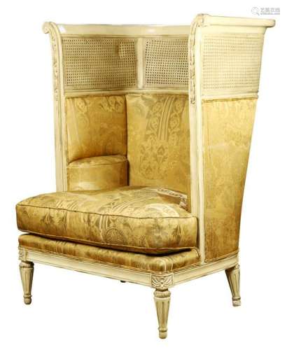 Hollywood Regency style wing back chair
