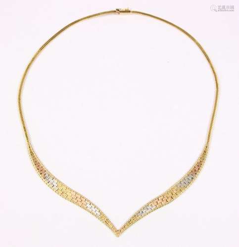 14k Tricolor necklace