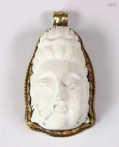 Jasper metal pendant