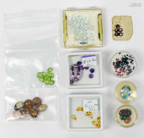 Collection of unmounted multi-stones and buttons