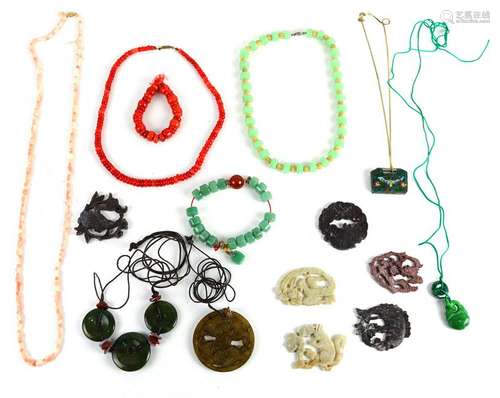 Collection of multi-stone bead, metal jewelry