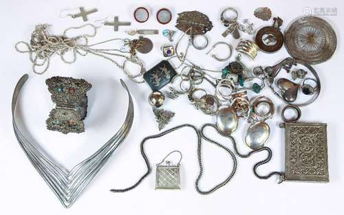 Collection of silver, sterling silver, metal jewelry