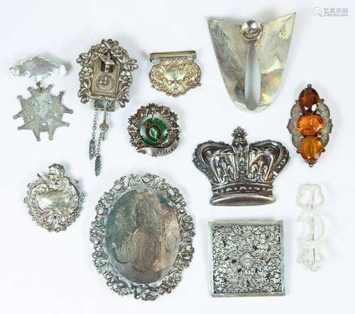 Collection of glass, sterling silver, silver items