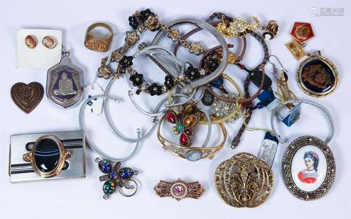 Collection of multi-stone, metal and costume jewelry