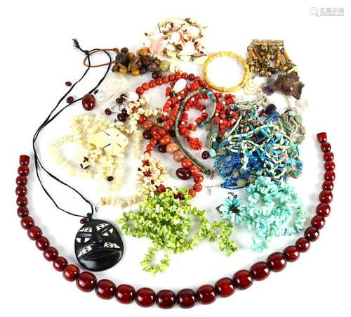 Collection of multi-stone, bead, metal jewelry