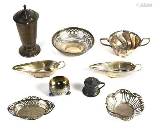 (lot of 9) English sterling hollow ware items,