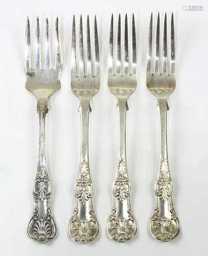 (lot of 4) (3) Victorian Kings sterling dinner forks