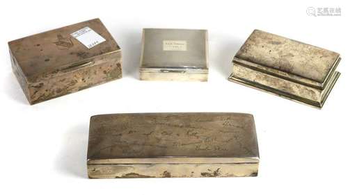 (lot of 4) Sterling cigarette boxes with cedar