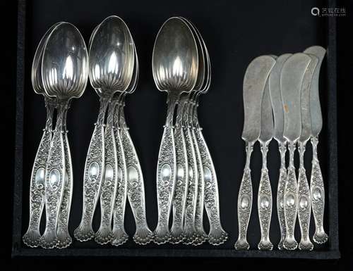 (lot of 18) Whiting Hyperion sterling silver flatware