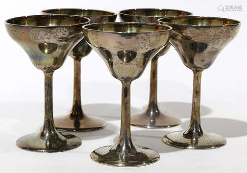 (lot of 5) Art Deco Frank W. Smith Co. sterling martini