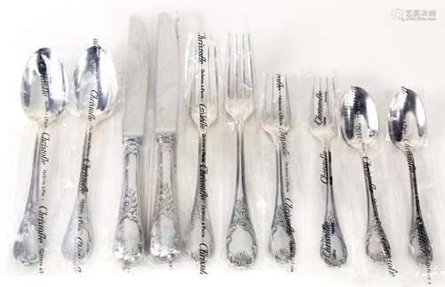 (lot of 10) Christofle Marly silverplate two place