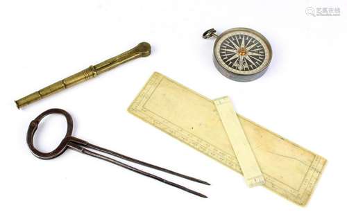 (Lot of 4) Navigational tool group, consisting of an