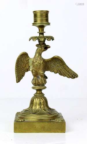 Brass Heraldic Eagle Candlestick, circa 1800