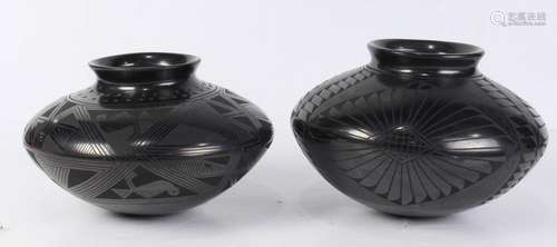 (lot of 2) Casa Grandes Pottery blackware