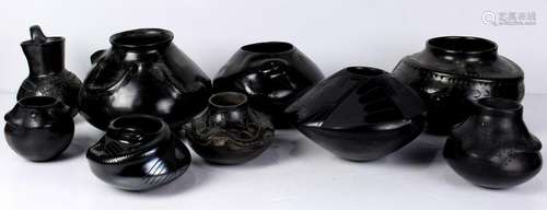 (lot of 9) Casa Grandes blackware items, 6