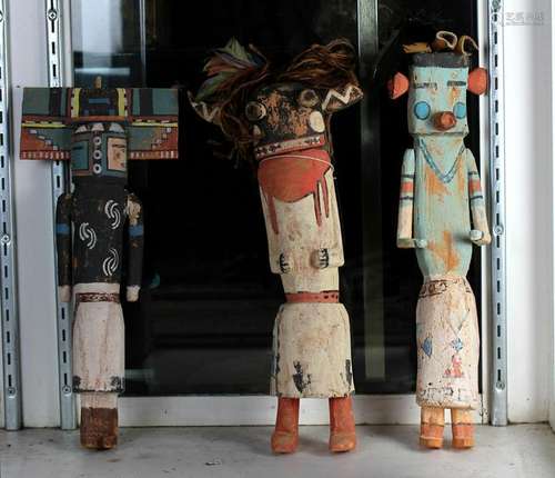 (lot 3) Large Kachina style figures