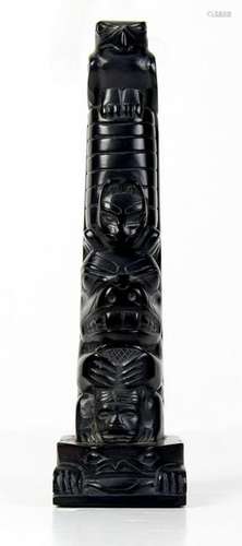 Tom Hans Argillite carved totem