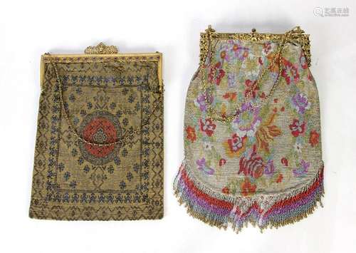 (lot of 2) Fine vintage beaded bags, circa 1920