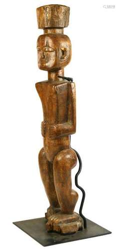 African Kulango standing carved wood ancestry figure,