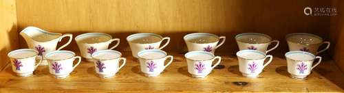 One shelf of Royal Worcester partial tea service in