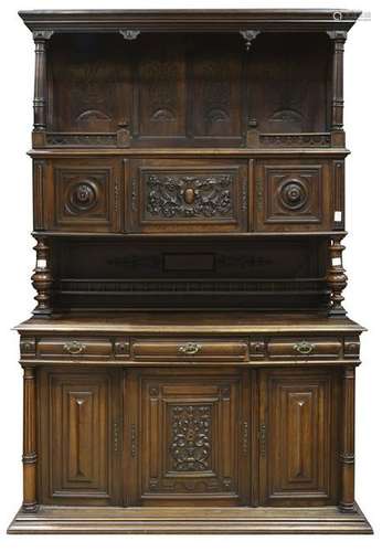 Henry II style stepped back buffet, circa 1880