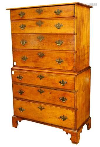 American Chippendale chest on chest circa 1770