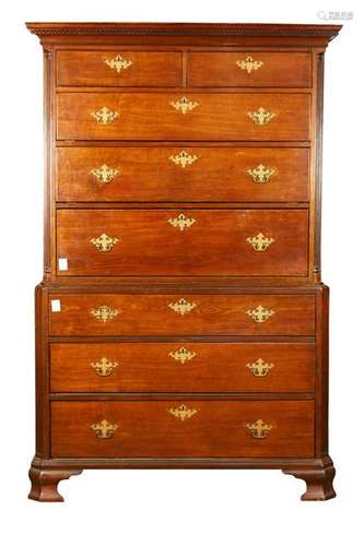 George III mahogany chest on chest circa 1790