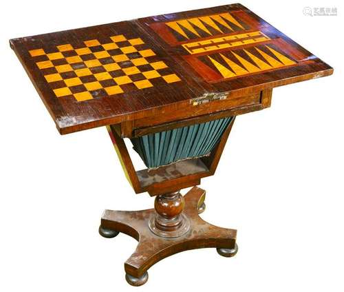 English Regency marquetry games table circa 1810