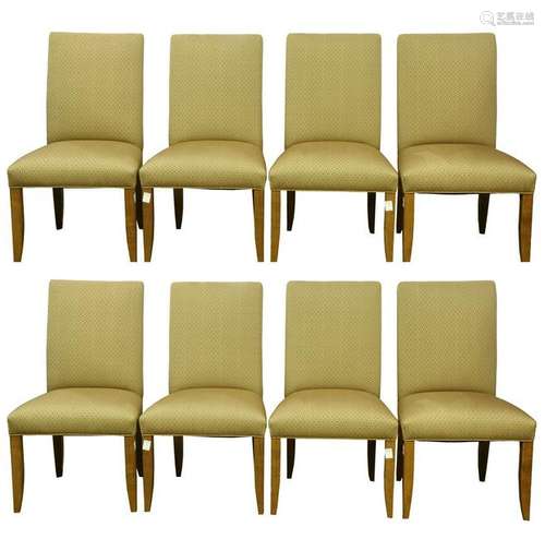 (lot of 8) Custom contemporary high back dining chairs