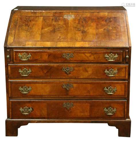 George III inlaid slant front desk circa 1790